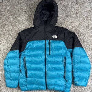 The North Face 700 Down Puffer Jacket – Blue/Black – Hooded Size M